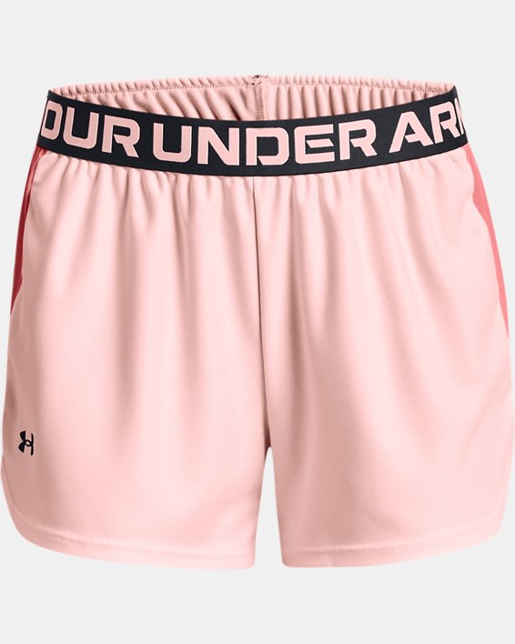 Women's UA Play Up Side Mesh Shorts, Pink, pdpMainDesktop image number 4